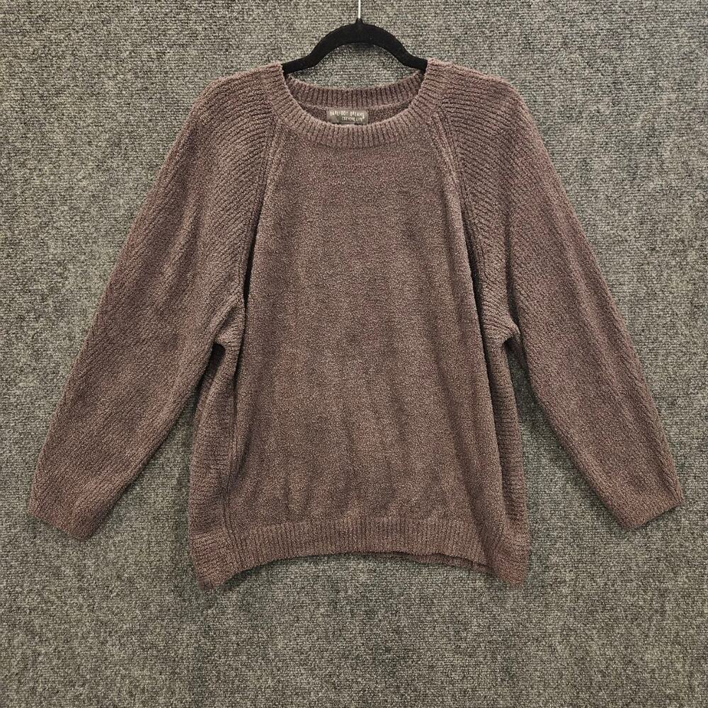 Barefoot Dreams  CozyChic Lite® Rib Blocked Pullover Dark Gray Size M